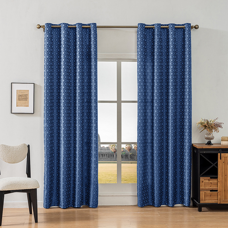 Amazon transfronterizo Shaoxing productos terminados cortinas jacquard opacas sala de estar dormitorio perforado comercio exterior TEMU cortina opacas al por mayor