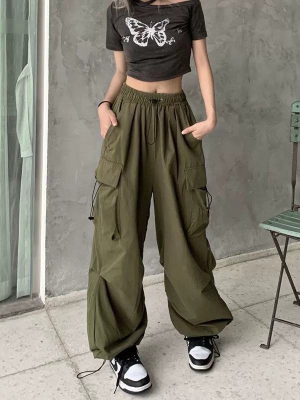 Ретро широкие летние брюки, plus size, в американском стиле, на резинке (2XL–5XL)