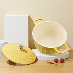 Household double-ear pot enamel pot non-stick pot stew pot Internet celebrity large capacity soup high value stew pot wholesale