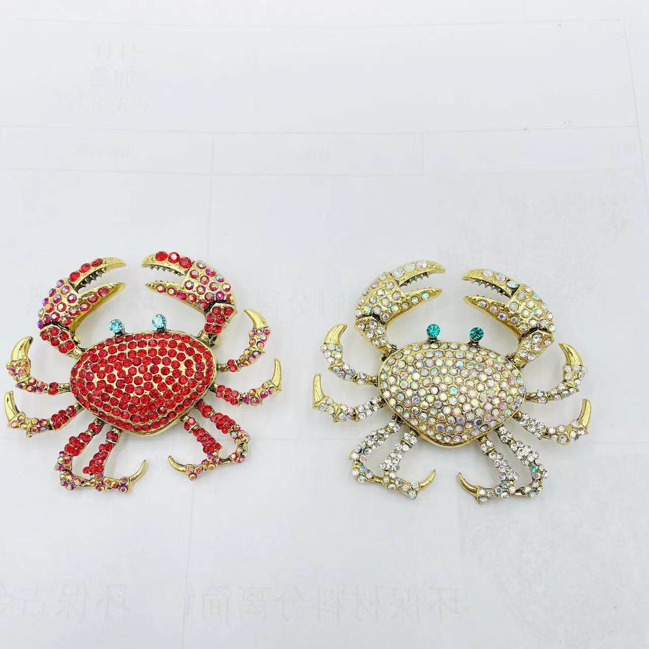 Cute Style Cute Pin Crab Alloy Artificial Crystal Unisex Brooches