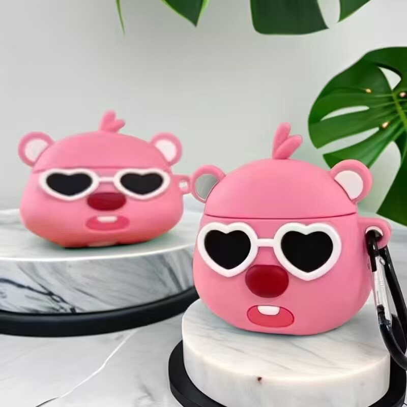 可爱墨镜小海狸airpods4代 Pro2苹果1/2/3耳机保护套耳机壳