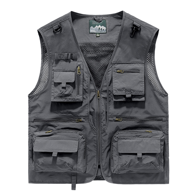 Muchos bolsillos de herramientas chaleco nuevo chaleco de hombre de verano fotografía de pesca de bolsillos chaleco chaqueta al aire libre hombre