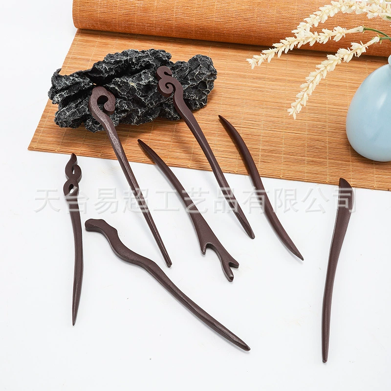 Классические коричневые деревянные палочки ручной работы Простая Современная шпилька древний костюм Hanfu Cheongsam головной убор Фея прическа ювелирные изделия