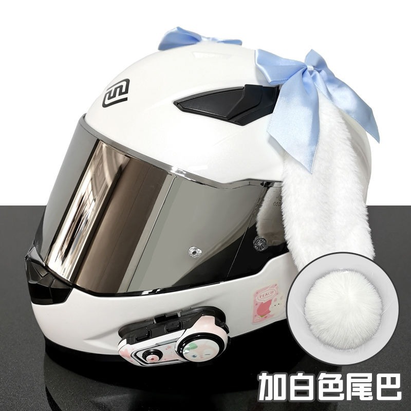 Helmet Decoration Rabbit Ears Motorcycle Ski Helmet Motorcycle Accessories for Men and Women Cat Ears Electric Vehicle Riders