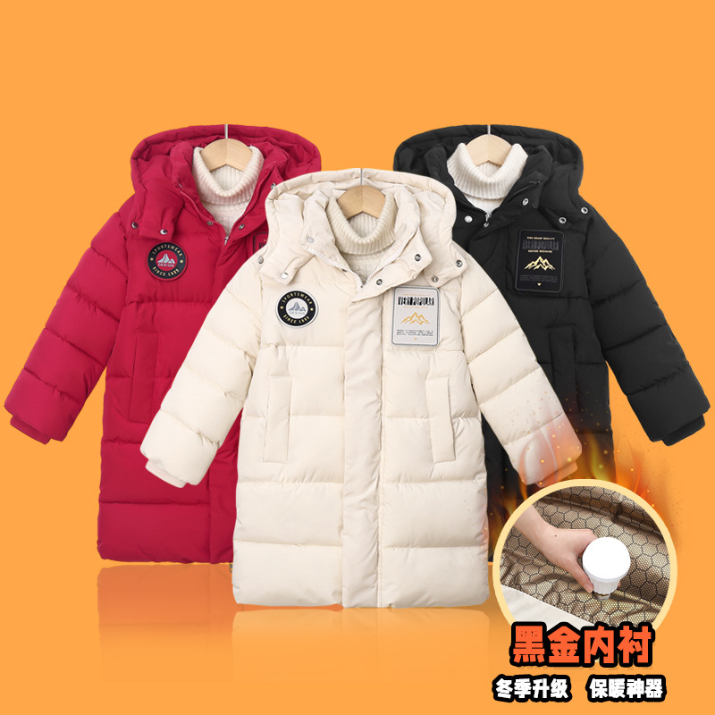 869外贸跨境儿童中大童棉服男女童中长加厚棉衣童装校服保暖棉袄