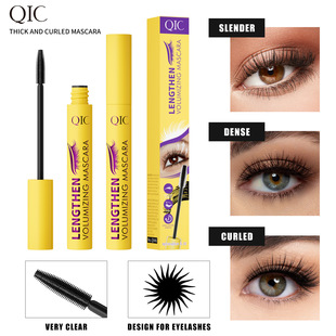 Qic Mascara Waterproof Thick Long Curling 4D Long Non-Fading Non-Smudge New Mascara Cross-Border