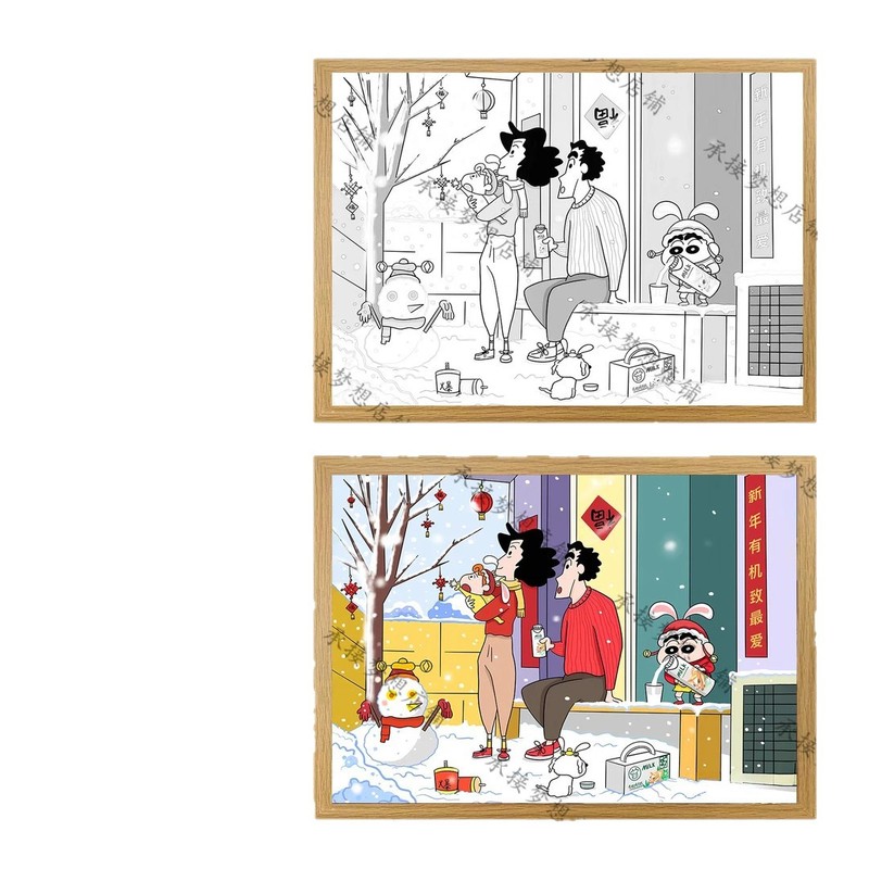 クレヨンしんちゃんライトペインティングナイトライトリビングルーム寝室装飾絵画テーブルギフト装飾品ボーイフレンドへのギフト|undefined