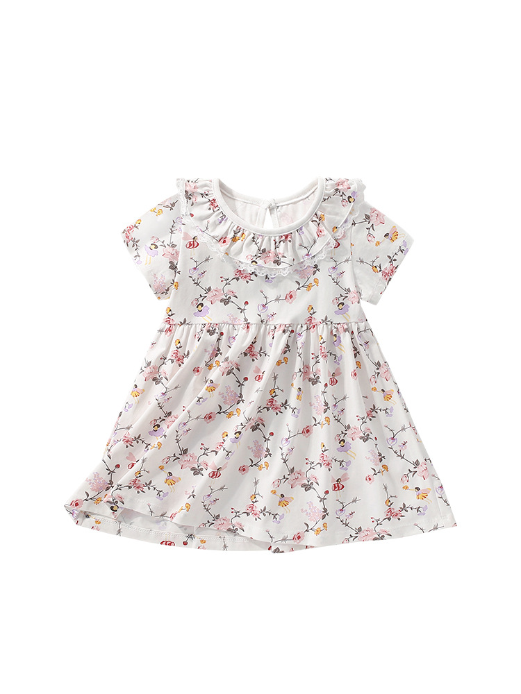 Vestido de niña malwee transfronterizo nuevo vestido de verano de manga corta vestido de princesa para niños pequeños y medianos europeos y americanos