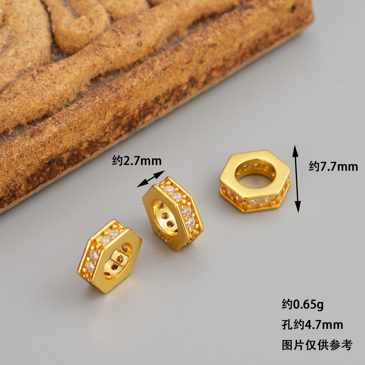 S925 Sterling Silver DIY Jewelry Accessories Gold-Plated Diamond-Studded Loose Beads Gold-Plated Color-Preserving Ancient Gold Perforated Spacer Beads Pearls