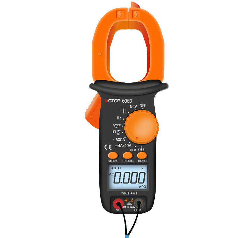 胜利仪器VC606B+钳形表数字钳形万用表防烧交流电流表万能表3 3/4