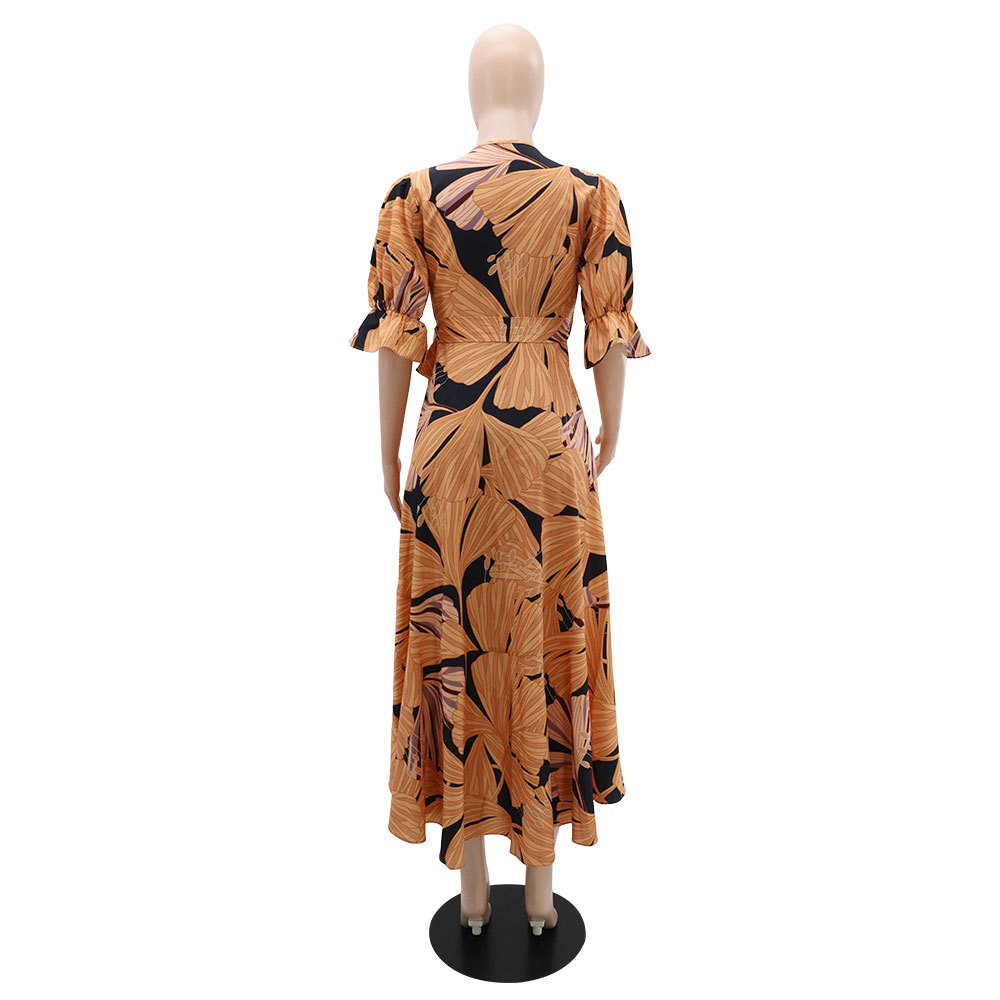 Women's Regular Dress Elegant V Neck Half Sleeve Printing Midi Dress Daily display picture 12