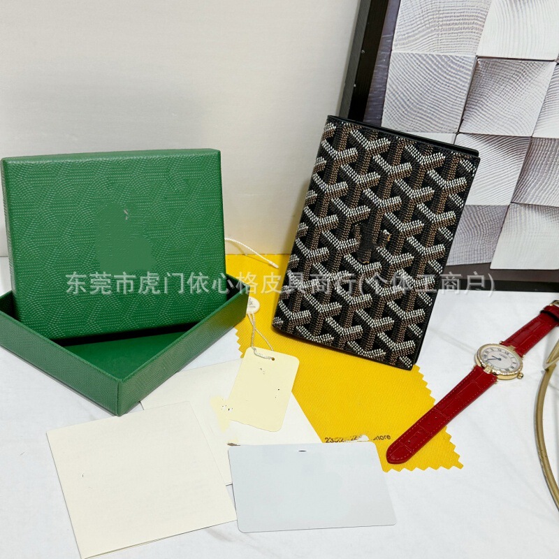 Cross-border foreign trade Goyard unisex genuine leather wallet with multiple card slots, card holder, and genuine cowhide lining