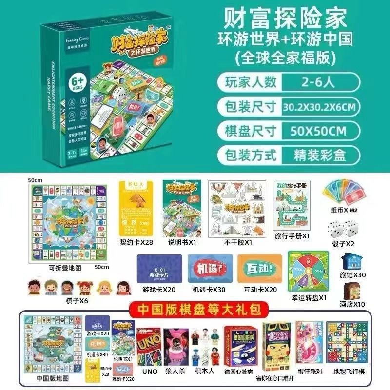 正版大号富翁游戏棋经典豪华升级版成年桌游学生儿童聚会桌游包邮|undefined