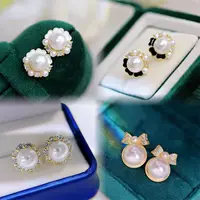 Zhizhen Pearl Благосостояние Новые пресноводные жемчужные серьги модные атмосферные модели сильный цвет, сильный свет, пресноводные жемчужные серьги