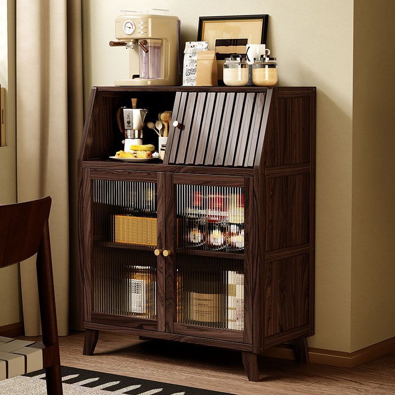 Solid Wood Sideboard Modern Minimalist Living Room Wine Cabinet Tea Cabinet Kitchen Storage Cabinet Cabinet Storage Integrated Wall