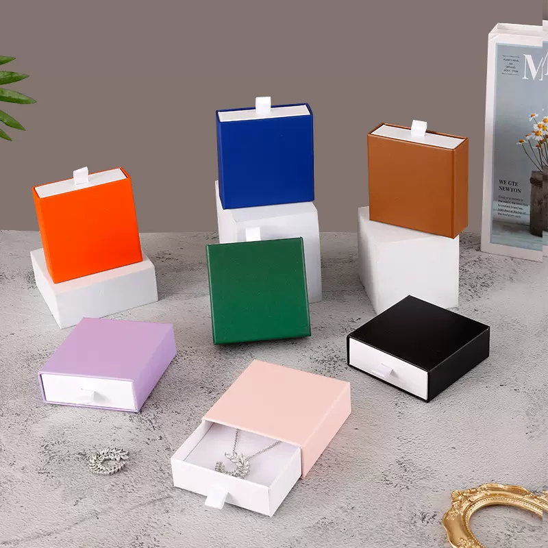 套色抽屉首饰盒 耳钉珠宝包装盒 戒指耳环饰品纸盒 项链手链礼盒