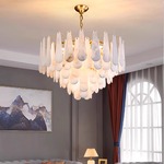 意大利客厅吊灯复古全铜云石高端大气卧室餐厅复式楼别墅轻奢