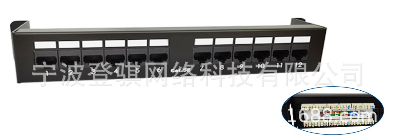 超五类12口非屏蔽壁挂式配线架，6口/组，110打线方式