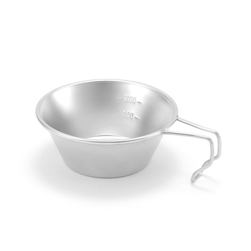 Outdoor 304 stainless steel snow pull bowl camping coffee cup picnic supplies rice bowl tableware fixed handle snow pull cup