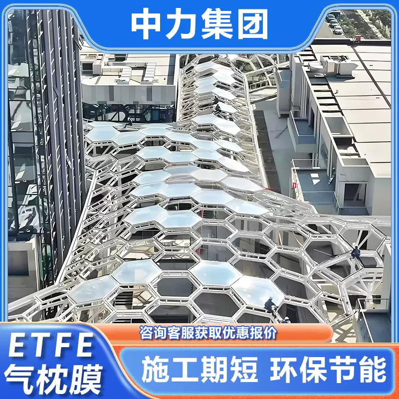 钢结构ETFE气枕天幕大型商场钢结构顶棚观景棚体育馆遮阳棚膜结构