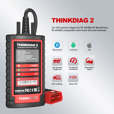Thinkdiag2 star card offers one year of free use of the OBD2 car diagnostic tool with multi-language configuration and CANFD support