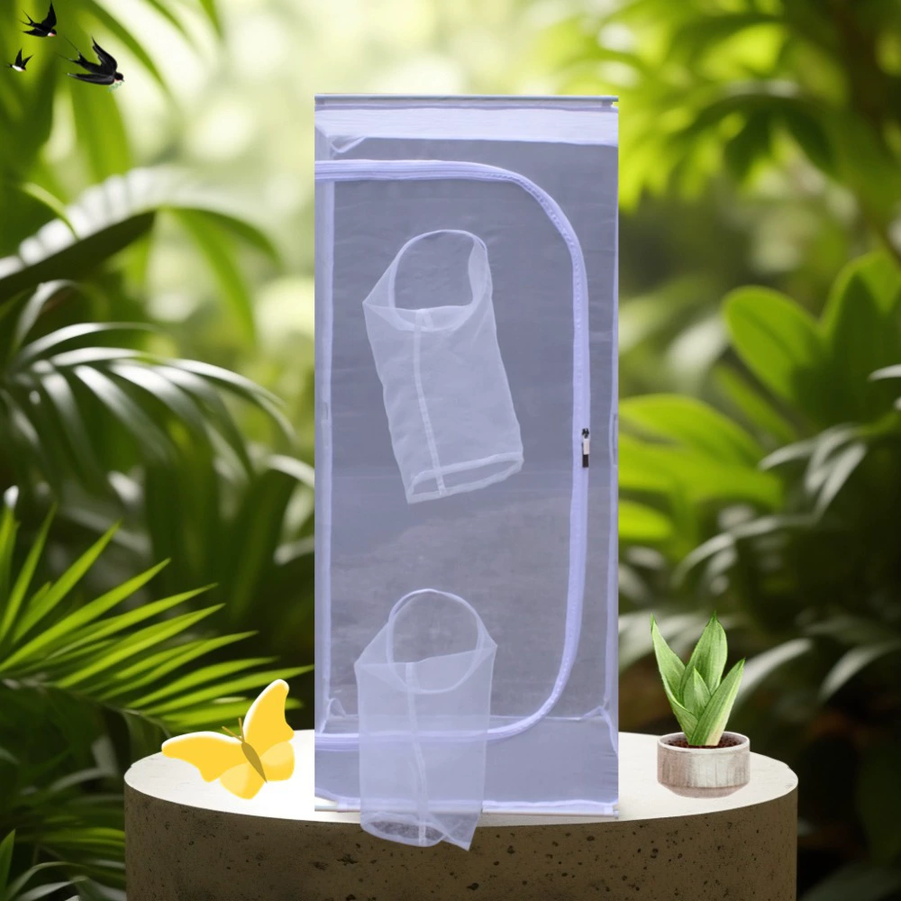 Популярная клетка для разведения насекомых, клетка для бабочек, волокнистый стержень, нейлоновая сетка, двойная рукавная трубка, декоративная клетка, экспериментальная клетка для наблюдения, противомоскитная клетка