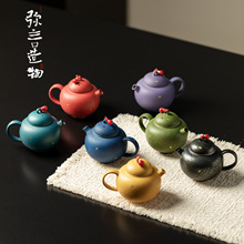 弥言高档撒金陶瓷茶壶家用泡茶壶带过滤球孔复古风手执壶功夫茶具