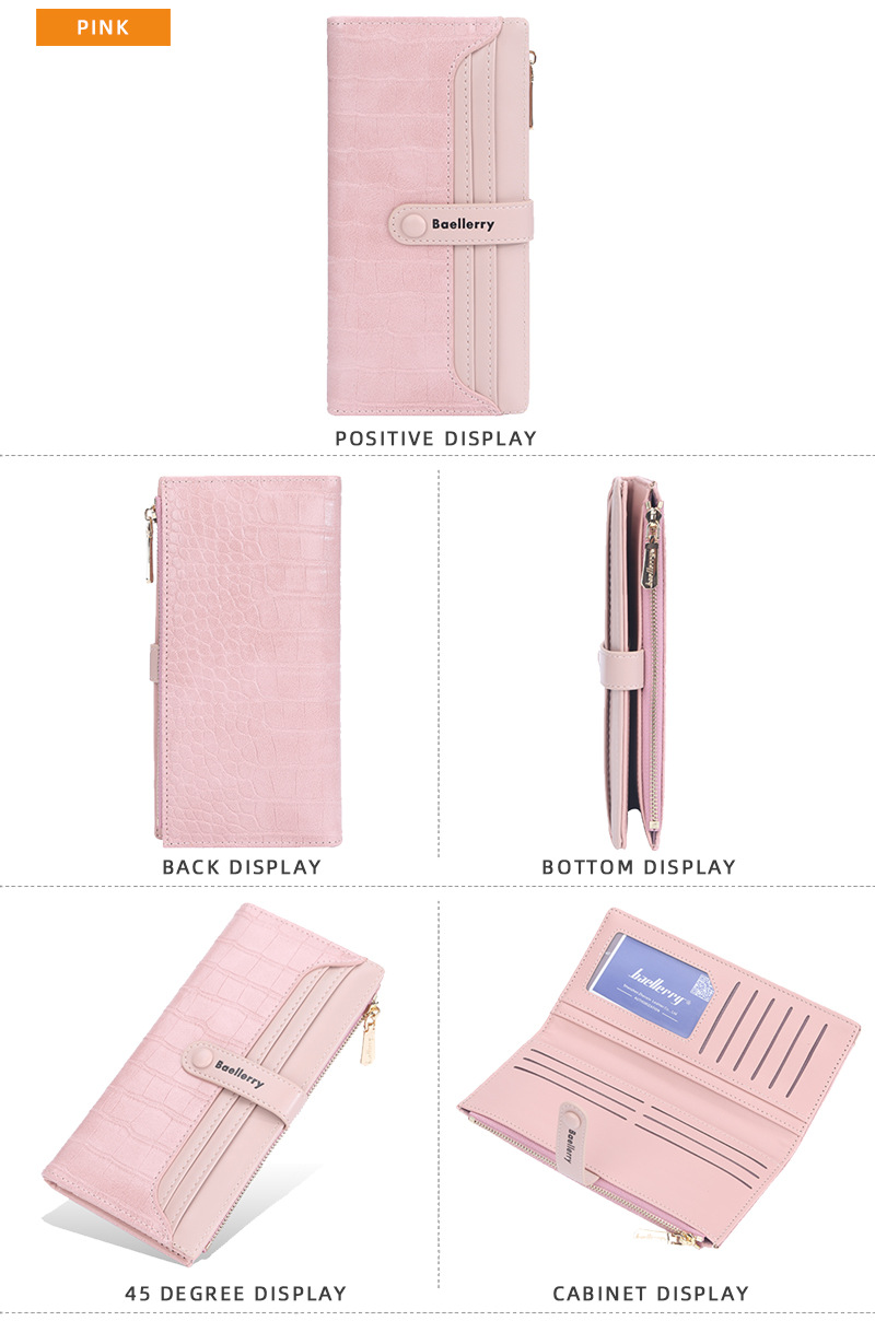 Women's Long Wallet Crocodile Pattern Phone Case For Women_voghion.com