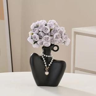 Necklace Model Neck High-End Creative Human Body Modeling Art Vase Living Room Flower Arrangement Decoration Niche Ornaments