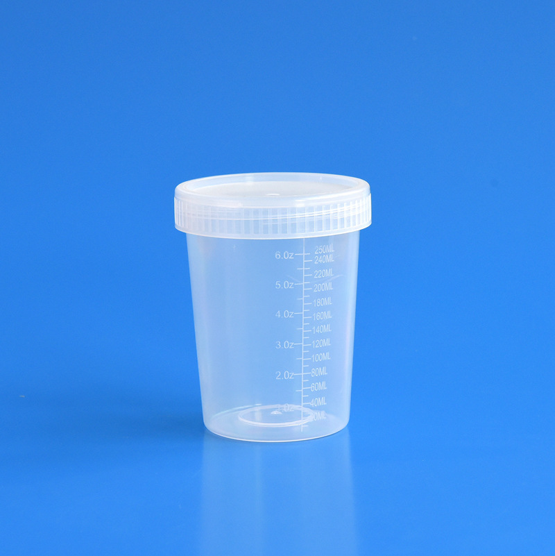 250ml Disposable urine cup Screw sample cup Thick plastic Sampling cup Sampling cup Sample cup