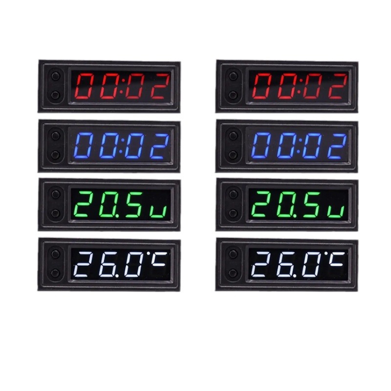 Digital Clock Module LED Digital Tube Electronic Clock 0.39 Inch Mini with Thermometer Car Clock DIY Backlit