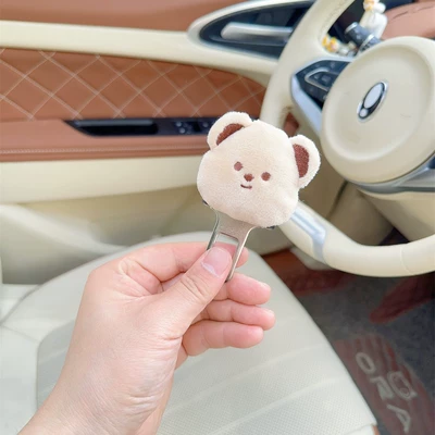Seat Belt Extension Buckle Car Safety Belt Protective Cover for Kidsren and Pregnant Women Cartoon Cute Car Interior Supplies for Women (Seat belt shoulder pad) - cream-bear-safety-belt-extension-buckle