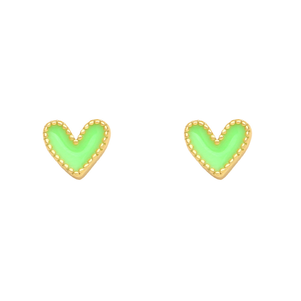 Fashion Heart Shape Copper Plating Ear Studs 1 Pair display picture 10