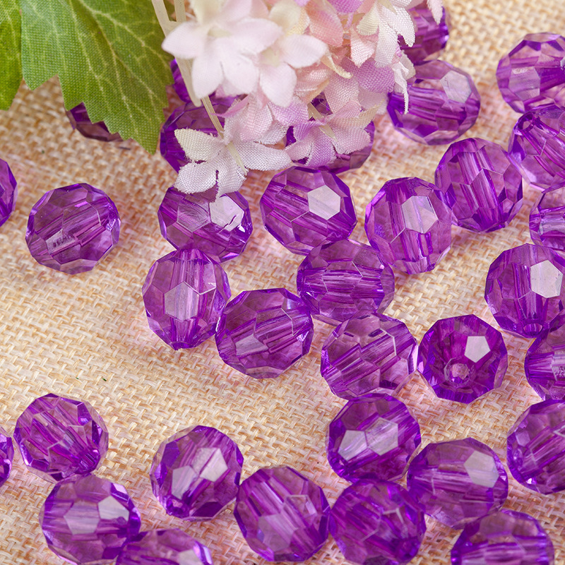 6Mm-30Mm Transparent Bead Corner Beads 32 Facets a Material Imitation Crystal Plastic Loose Beads DIY Bouquet Beading Material