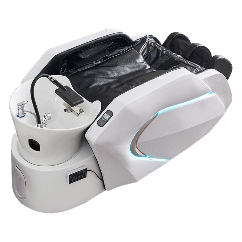 Fabricante de lavabo de masaje de cerámica alta calidad totalmente automática barbería eléctrica inteligente cabellera cama de tratamiento de cabeza especial