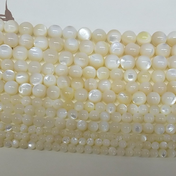 厂家直供 天然珍珠贝白蝶贝 天然母贝散珠 DIY饰品配件串珠手链佛