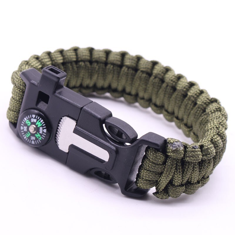 Umbrella rope bracelet field flint multifunctional compass tactical bracelet outdoor mountaineering distress post survival equipment