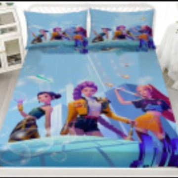 Temu Amazon Cross-Border Hunting Girl Group Three-Piece Bedding Set Digital Print Brushed Pillowcase Duvet Cover
