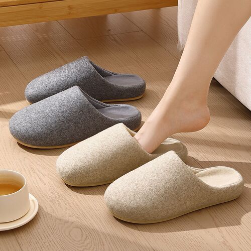 Japanese style cotton slippers for women, winter home indoor anti-slip couple's fuzzy slippers, winter household warm cotton slippers for men, wholesale