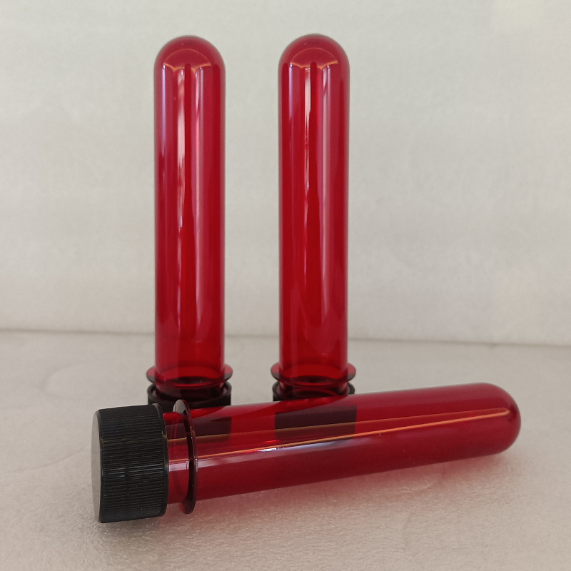 40ml PET紅色圓柱塑料試管瓶面膜貼試管貓粉鞋帶面膜粉分裝瓶