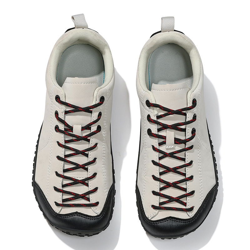 Outdoor Casual Wide-Toe Hiking Shoes 2025 Autum Leather Non-Slip Wear-Resistant Hiking Shoes Couple Sports Low-Top Shoes