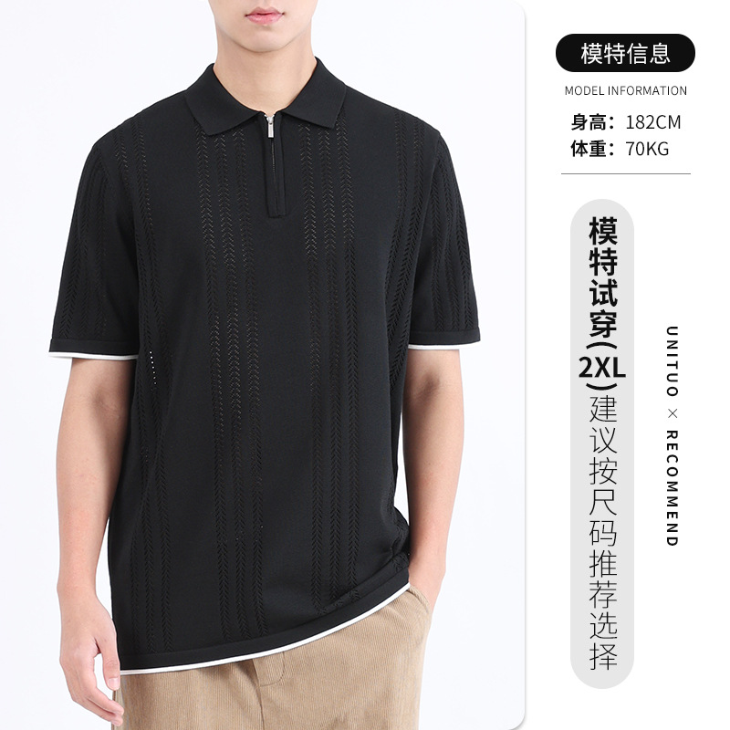 Camiseta de hielo de alta calidad Polo marca de moda de hombre camiseta de manga corta rápida secado transpirable ropa de hombre casual camiseta de punto de verano hombre