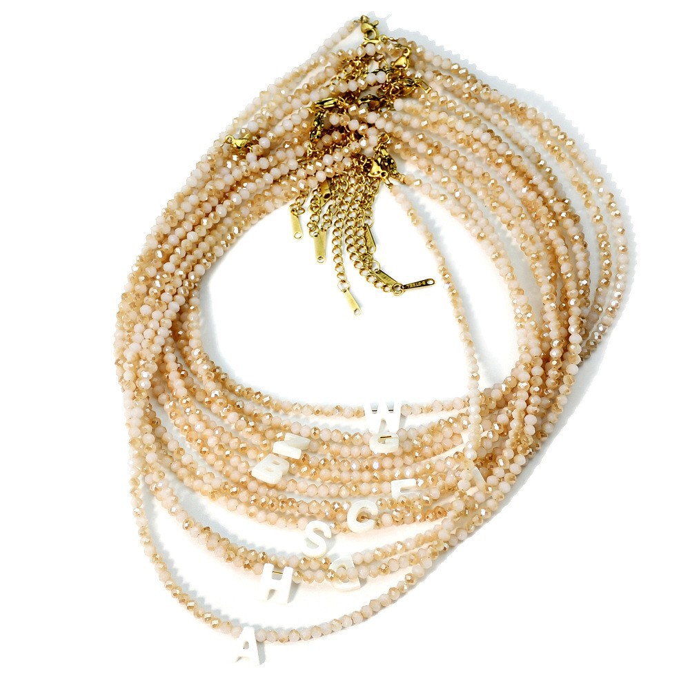 Simple Style Style Simple Style Letter 304 Stainless Steel Artificial Crystal Gold Plated Women's Necklace