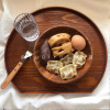 Rabbit July | Half -circular wooden pallet half -moon -shaped disk INS Japanese style simple snack disk storage props