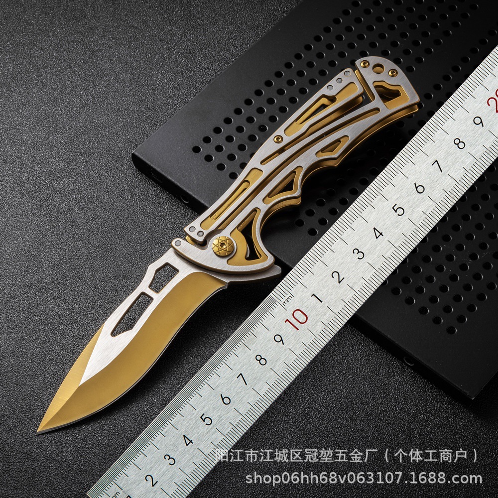 跨境电商夜行者高硬度野营折刀便携多用途阳江小刀户外防身小刀