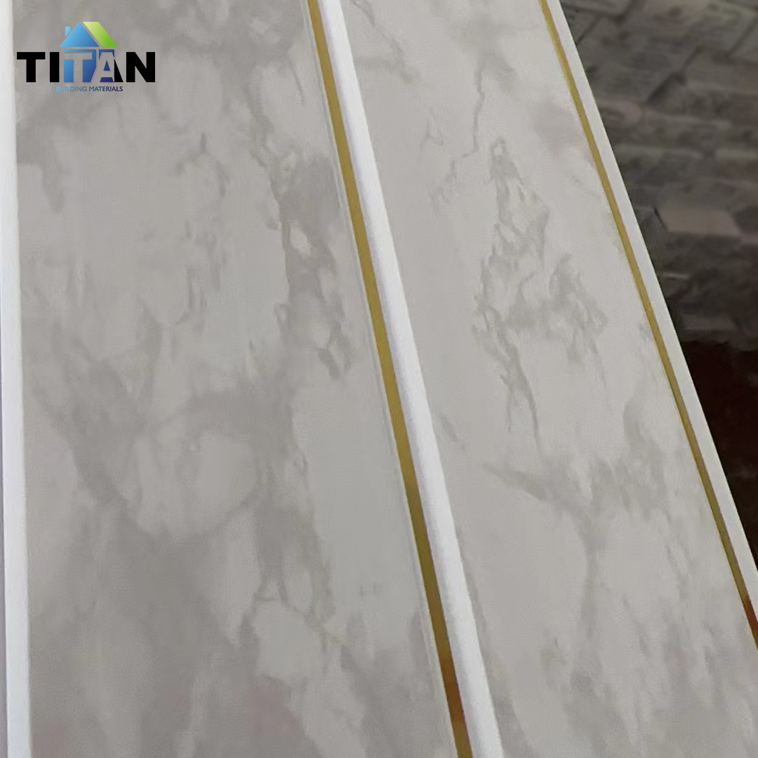 Refuerzo techo de pvc techo sala de estar baño techo material de decoración de techo de pvc largo de plástico refuerzo