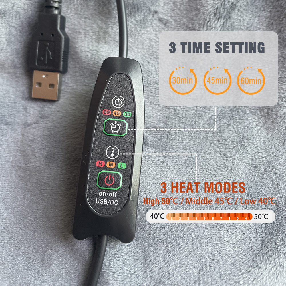 USB electric heating shawl blanket 3 levels 76x150cm multifunctional heating thick shoulder warming blanket power bank heating pad_voghion.com