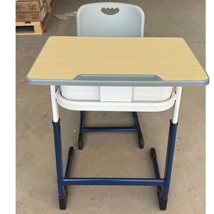 Factory Direct Wholesale School Furniture Single Desk Set Quality Density Board Table Plastic Chair