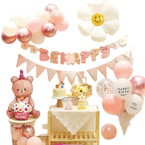Children's birthday balloon set party scene decoration supplies boys and girls birthday cartoon aluminum film background wall decoration