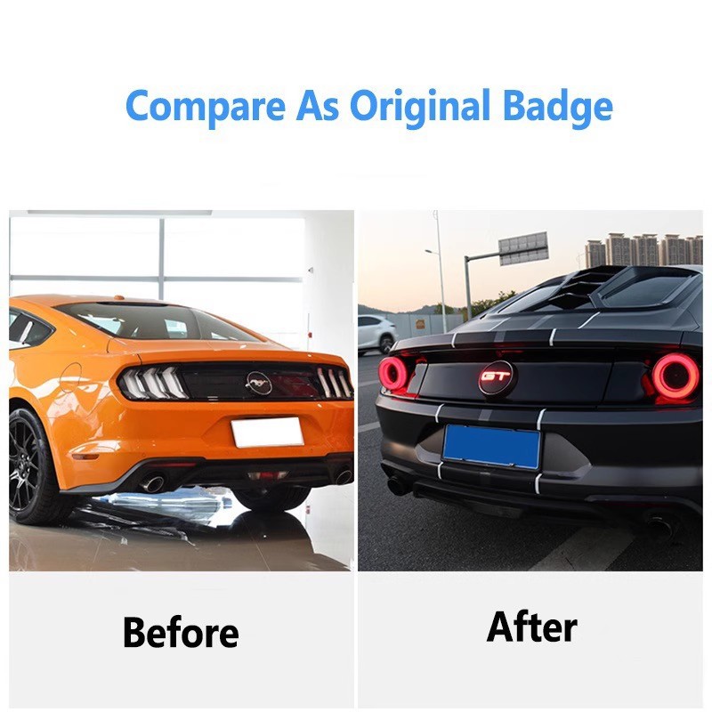 Gt Luminous Tail Emblem Suitable for Mustang Gt Modified Tail Emblem Led Luminous Decorative Emblem Non-Destructive Installation